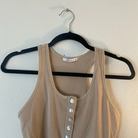 Tan Henley Bodysuit - Picture 5 of 8